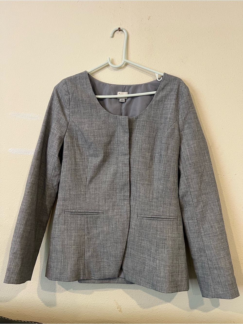 Target Grey Collarless Blazer Jacket